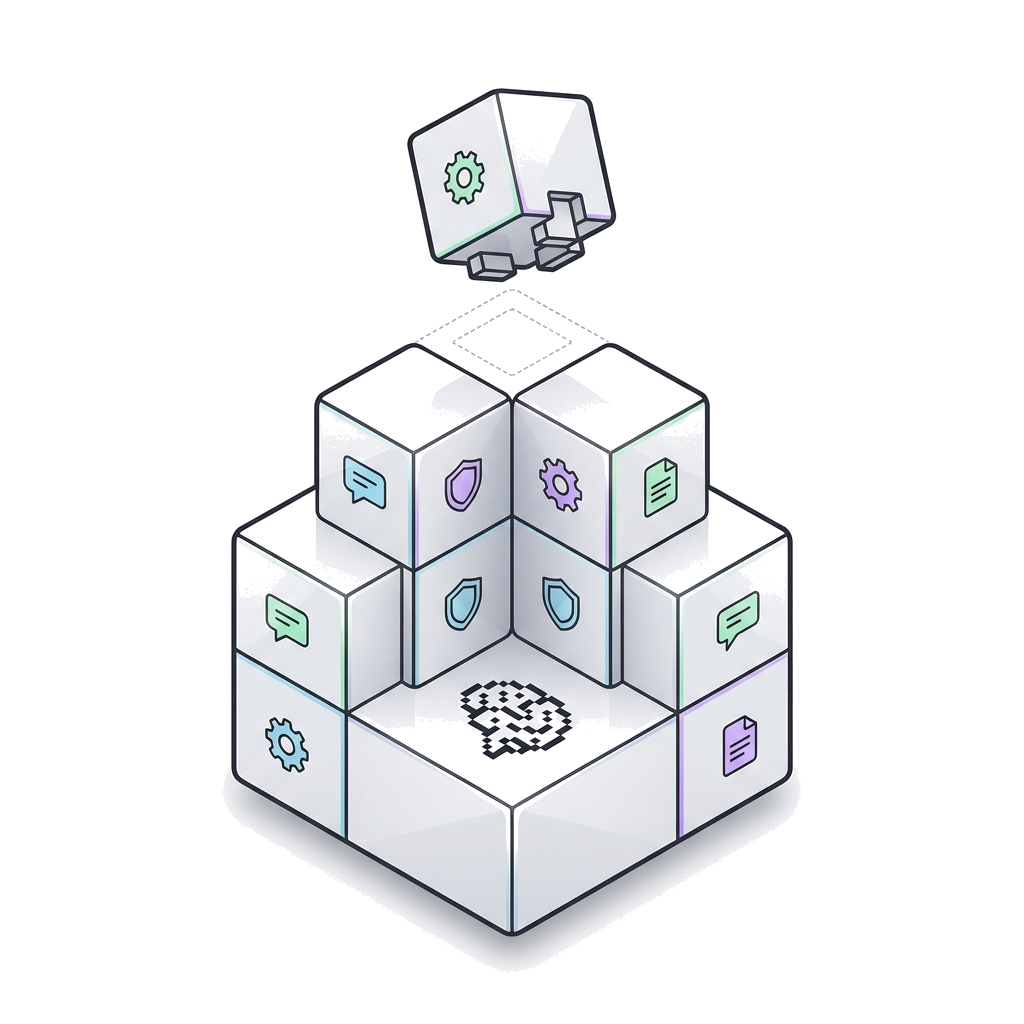 Stapelbare KI-Module als Pyramide